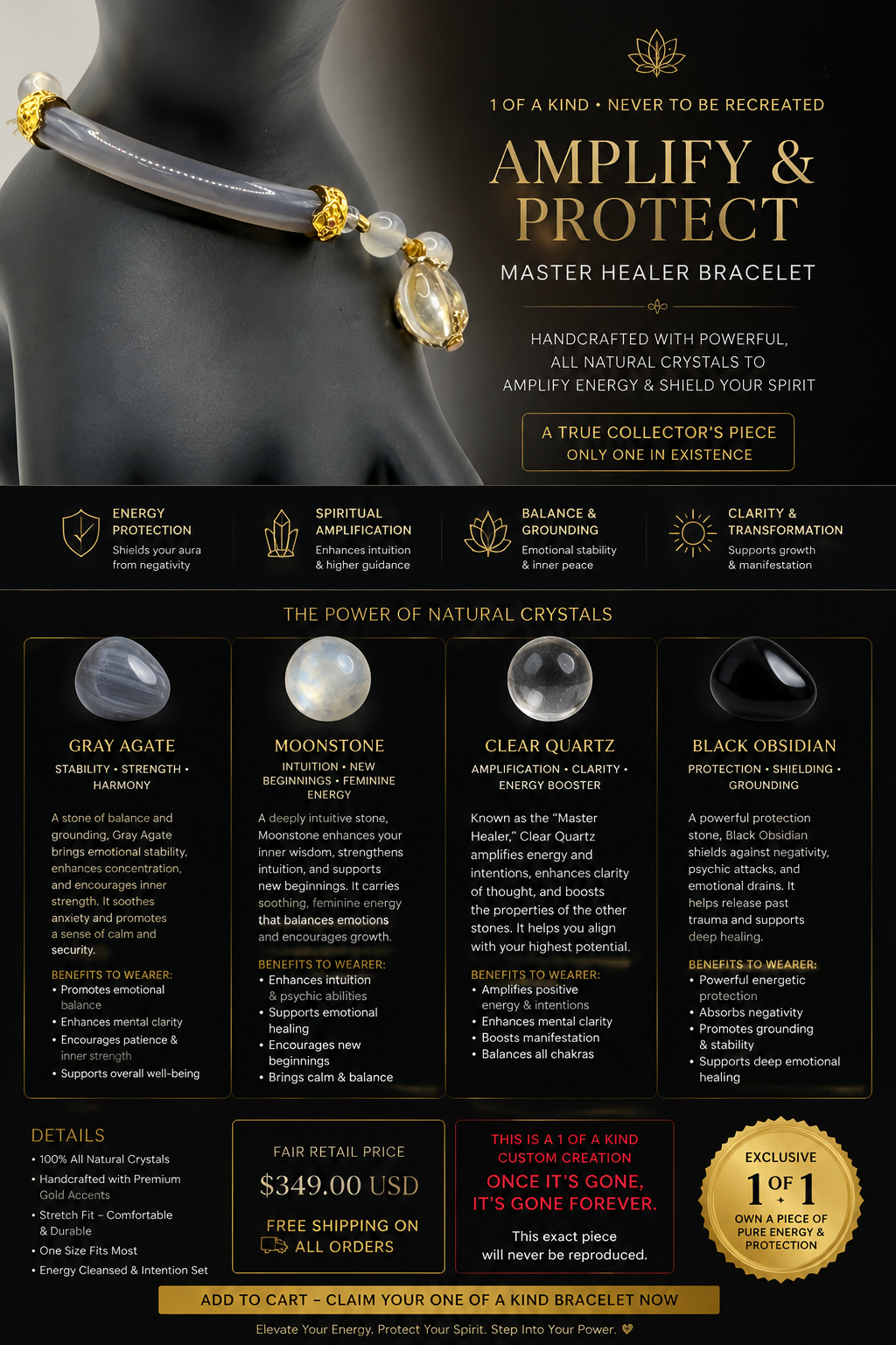 Spellbound Curation: One‑of‑a‑Kind Crystal Protection & Energy Bracelet