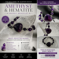 ✨ One-of-a-Kind Amethyst & Hematite Healing Bracelet – Handmade Natural Crystal Jewelry