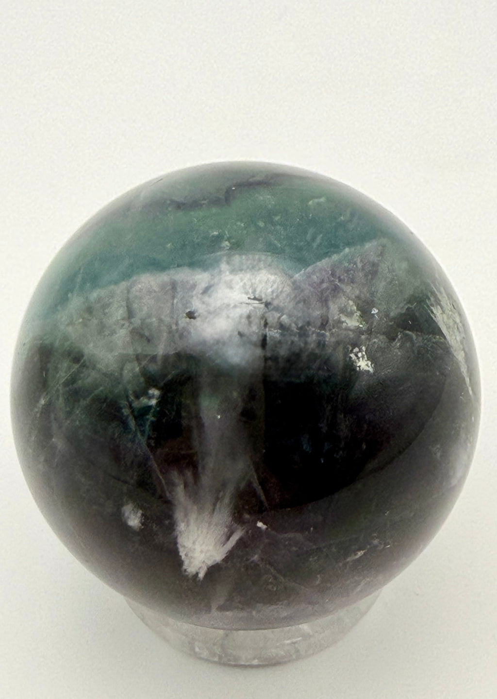 Twilight Veil | All Natural Rainbow Fluorite Sphere