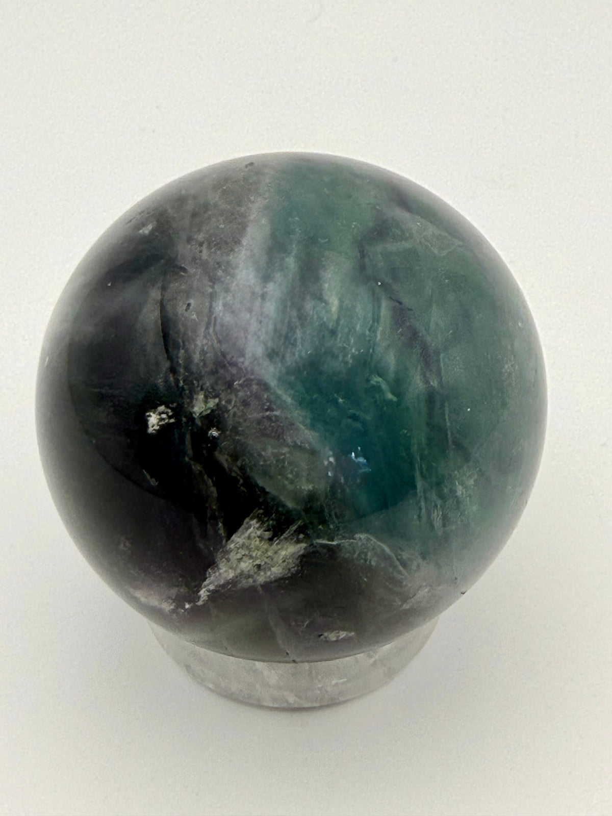 Twilight Veil | All Natural Rainbow Fluorite Sphere