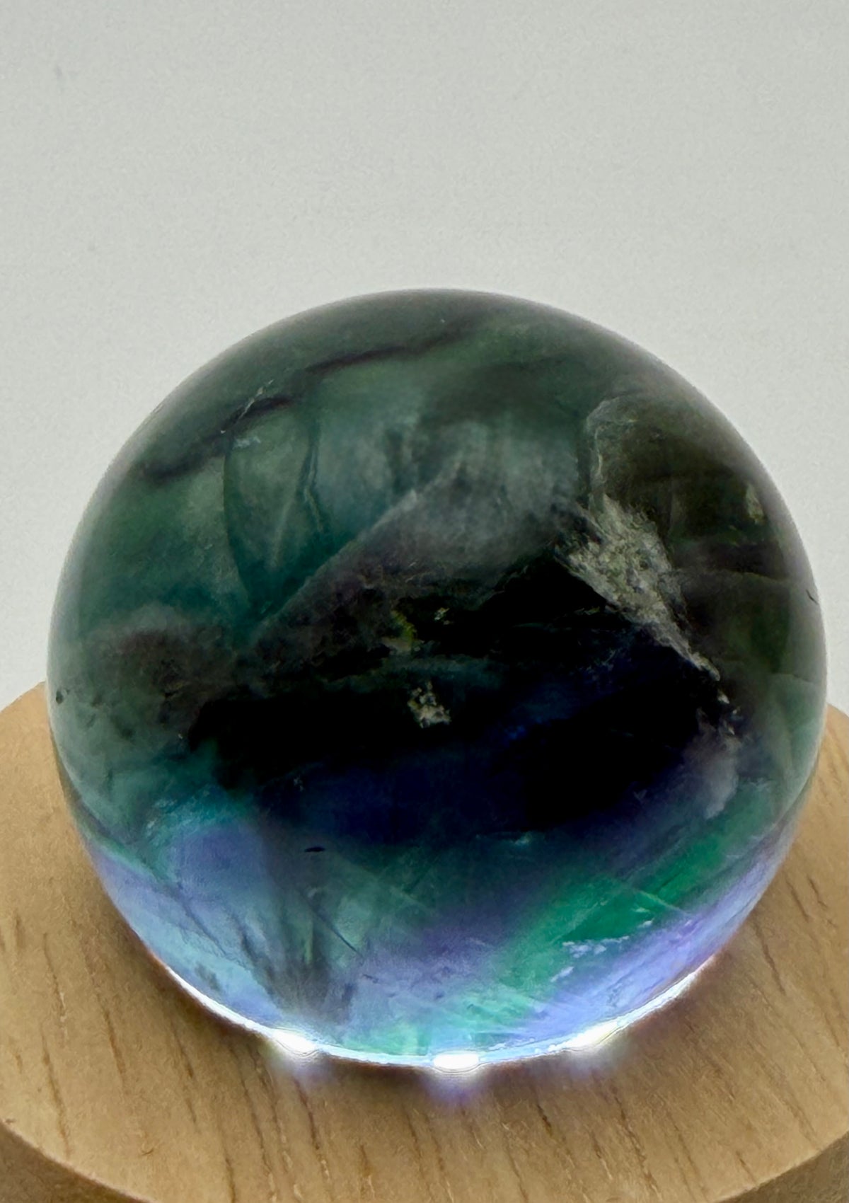 Twilight Veil | All Natural Rainbow Fluorite Sphere