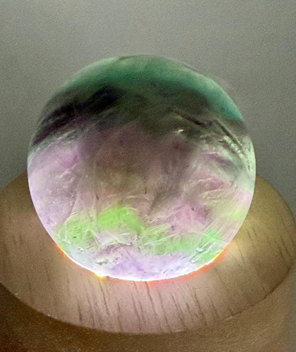 Twilight Veil | All Natural Rainbow Fluorite Sphere