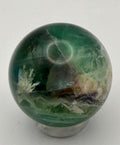 Enchanted Bloom | All Natural Fluorite Sphere with White Plume-Like Inclusions