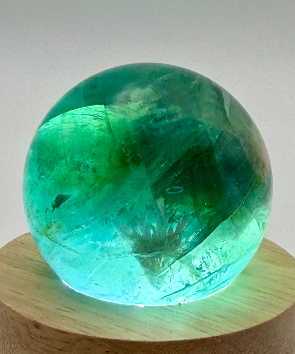Enchanted Bloom | All Natural Fluorite Sphere with White Plume-Like Inclusions