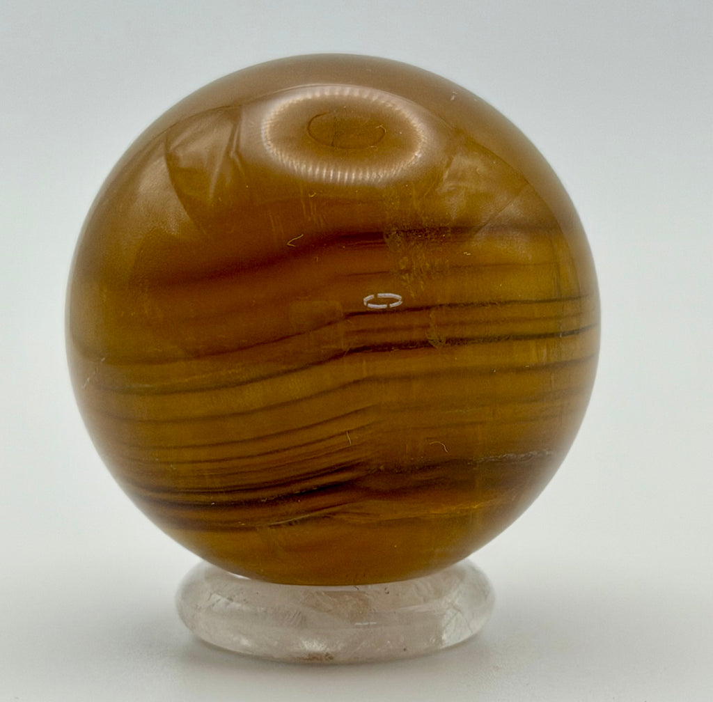 Gilded Spell | All Natural Banded Yellow Fluorite Sphere