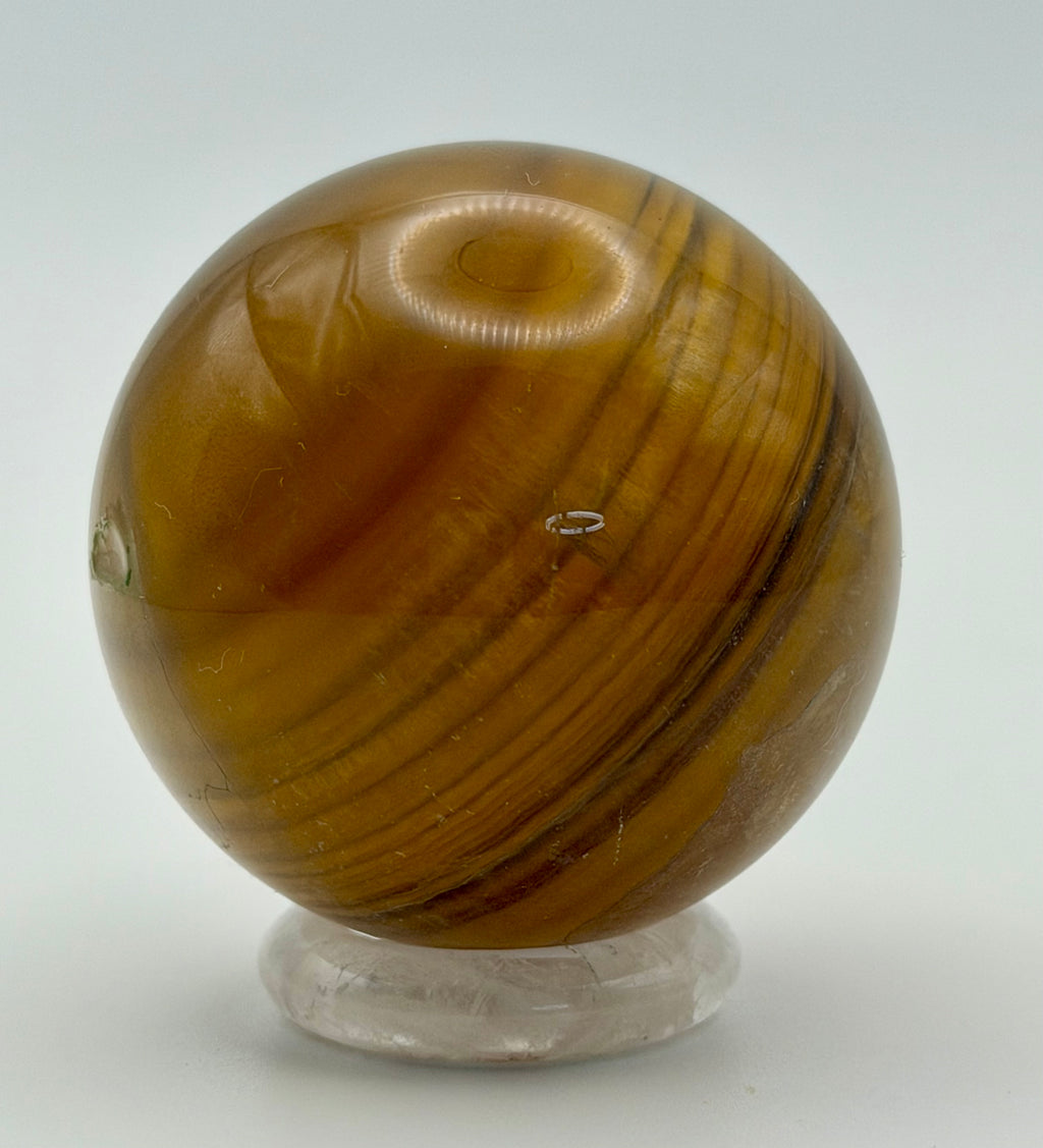 Gilded Spell | All Natural Banded Yellow Fluorite Sphere