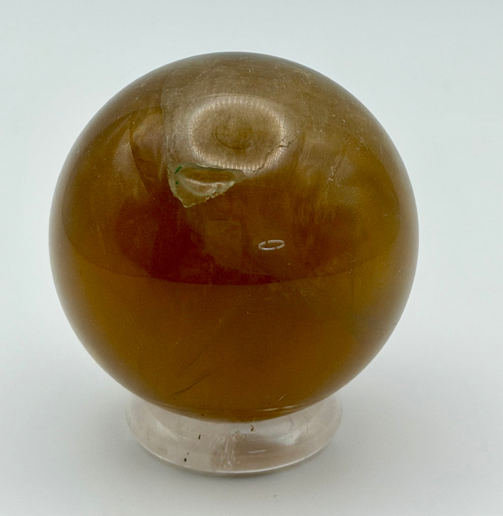 Gilded Spell | All Natural Banded Yellow Fluorite Sphere