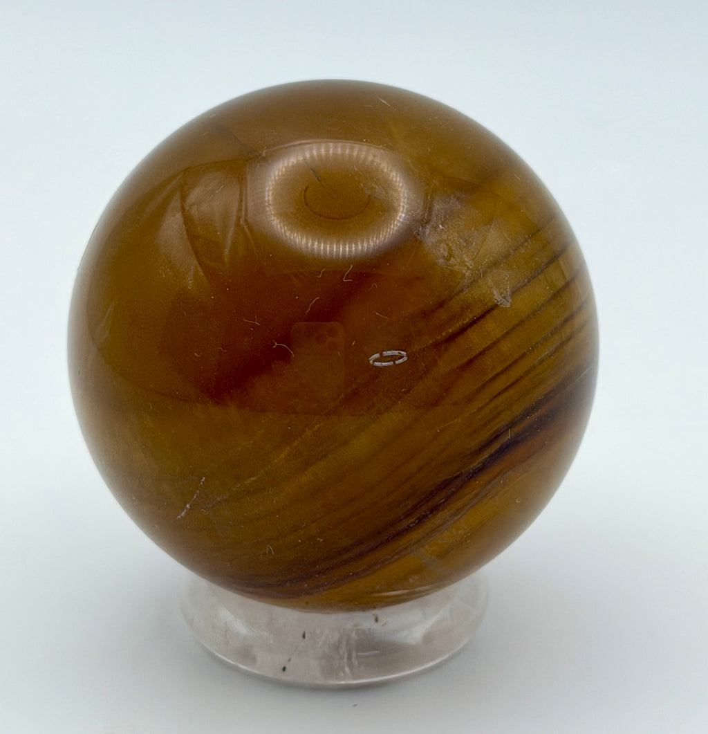 Gilded Spell | All Natural Banded Yellow Fluorite Sphere