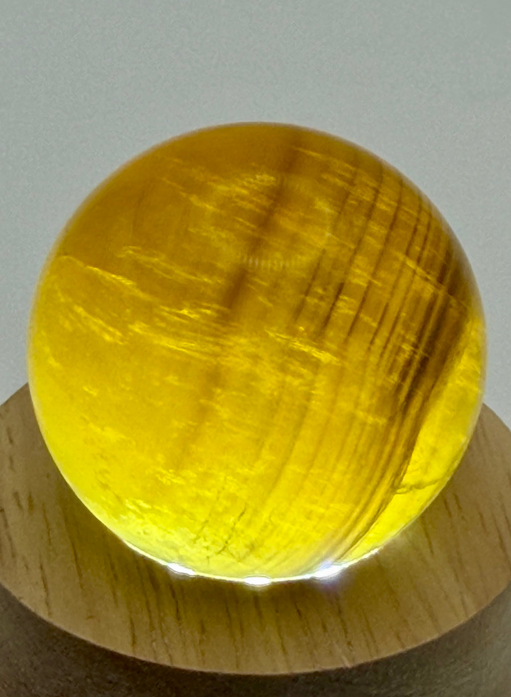 Gilded Spell | All Natural Banded Yellow Fluorite Sphere