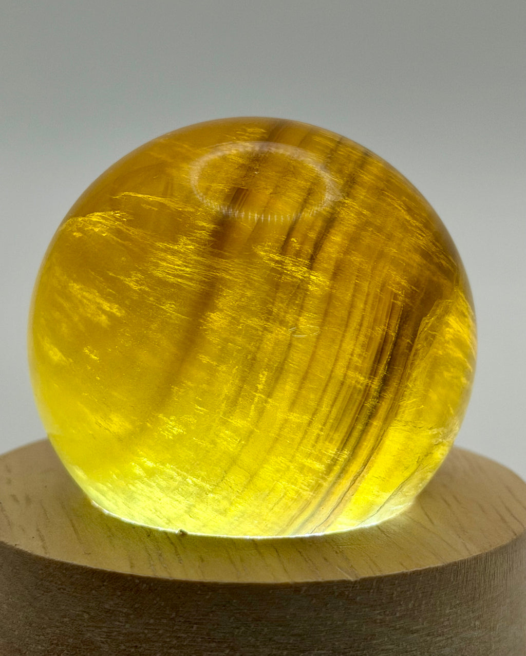 Gilded Spell | All Natural Banded Yellow Fluorite Sphere