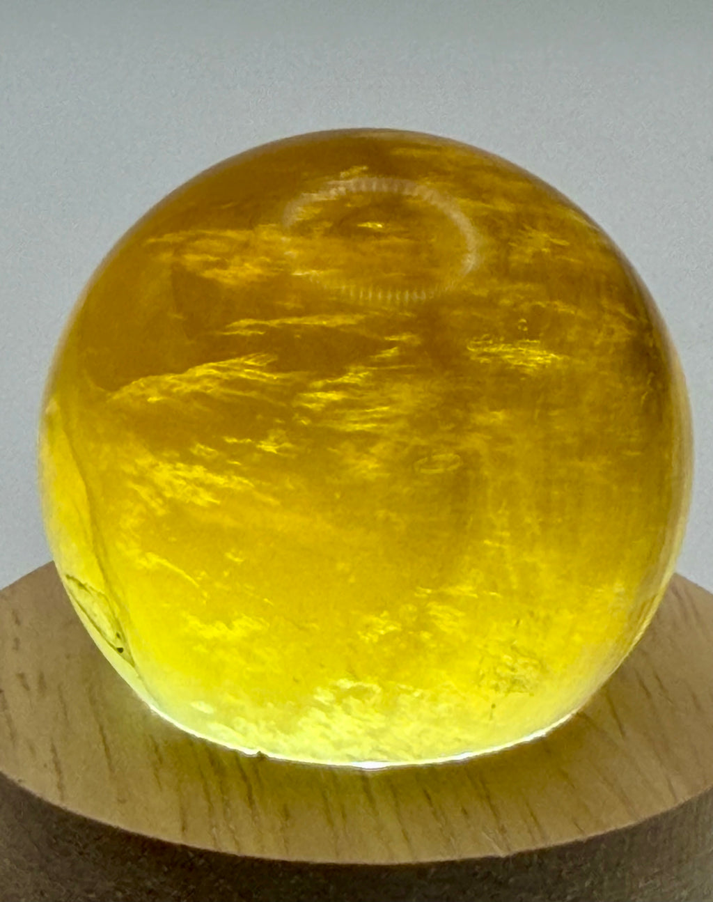 Gilded Spell | All Natural Banded Yellow Fluorite Sphere