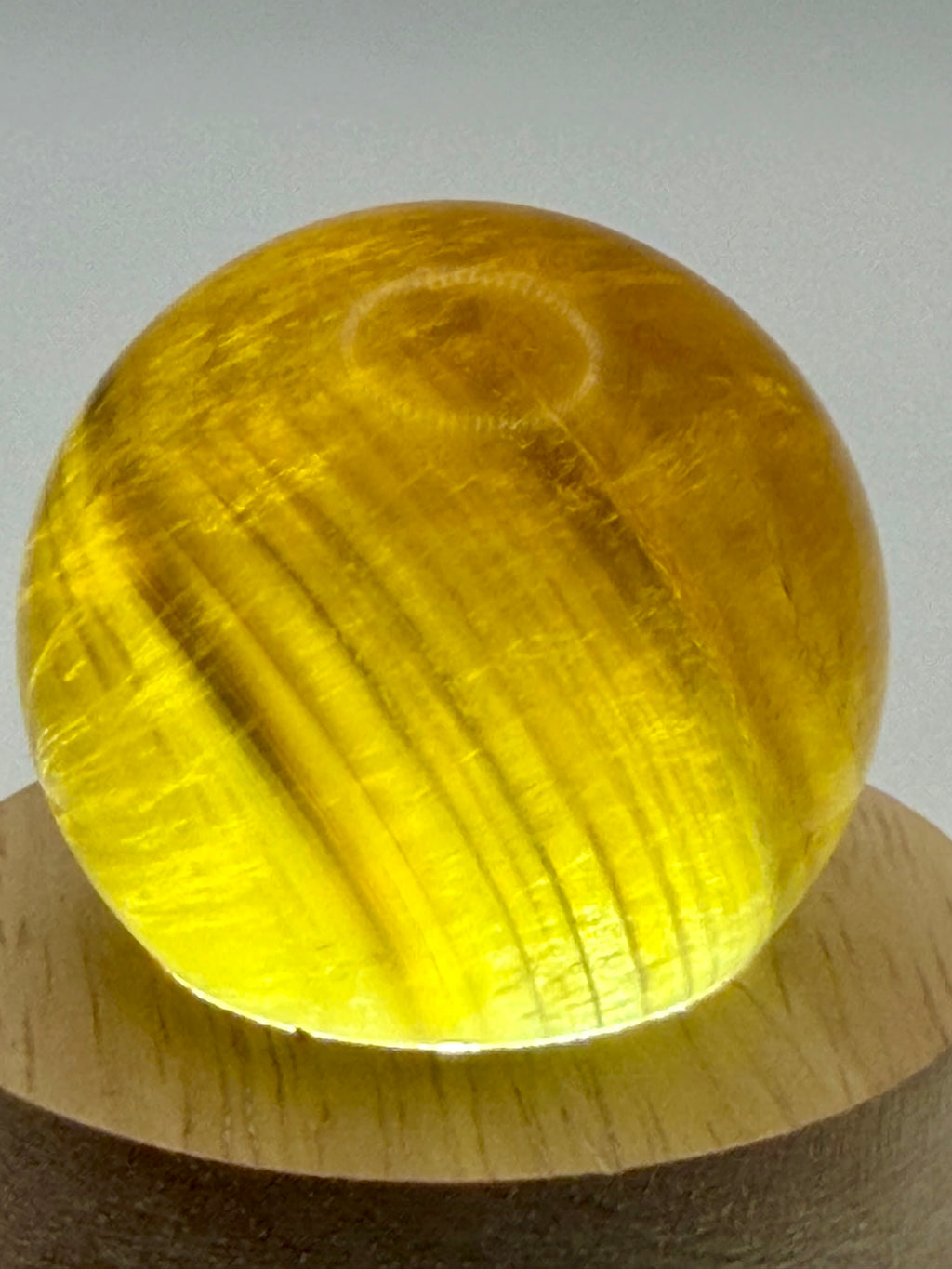 Gilded Spell | All Natural Banded Yellow Fluorite Sphere