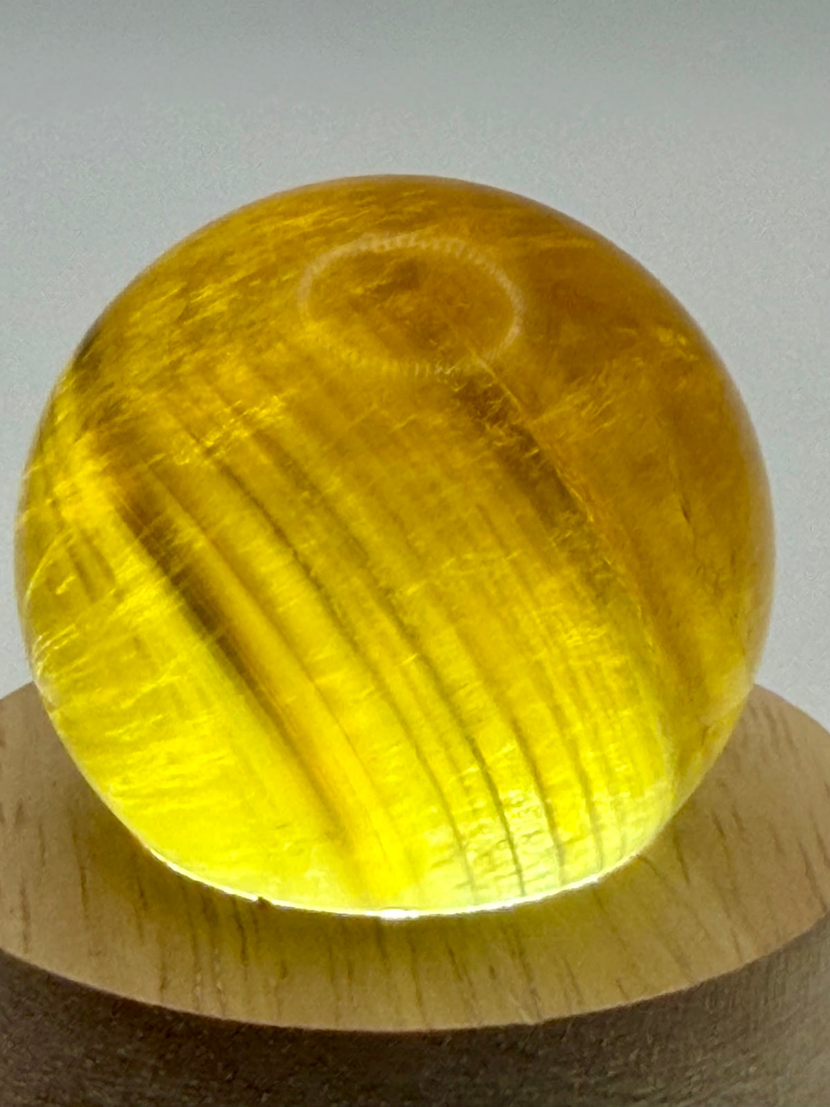 Gilded Spell | All Natural Banded Yellow Fluorite Sphere