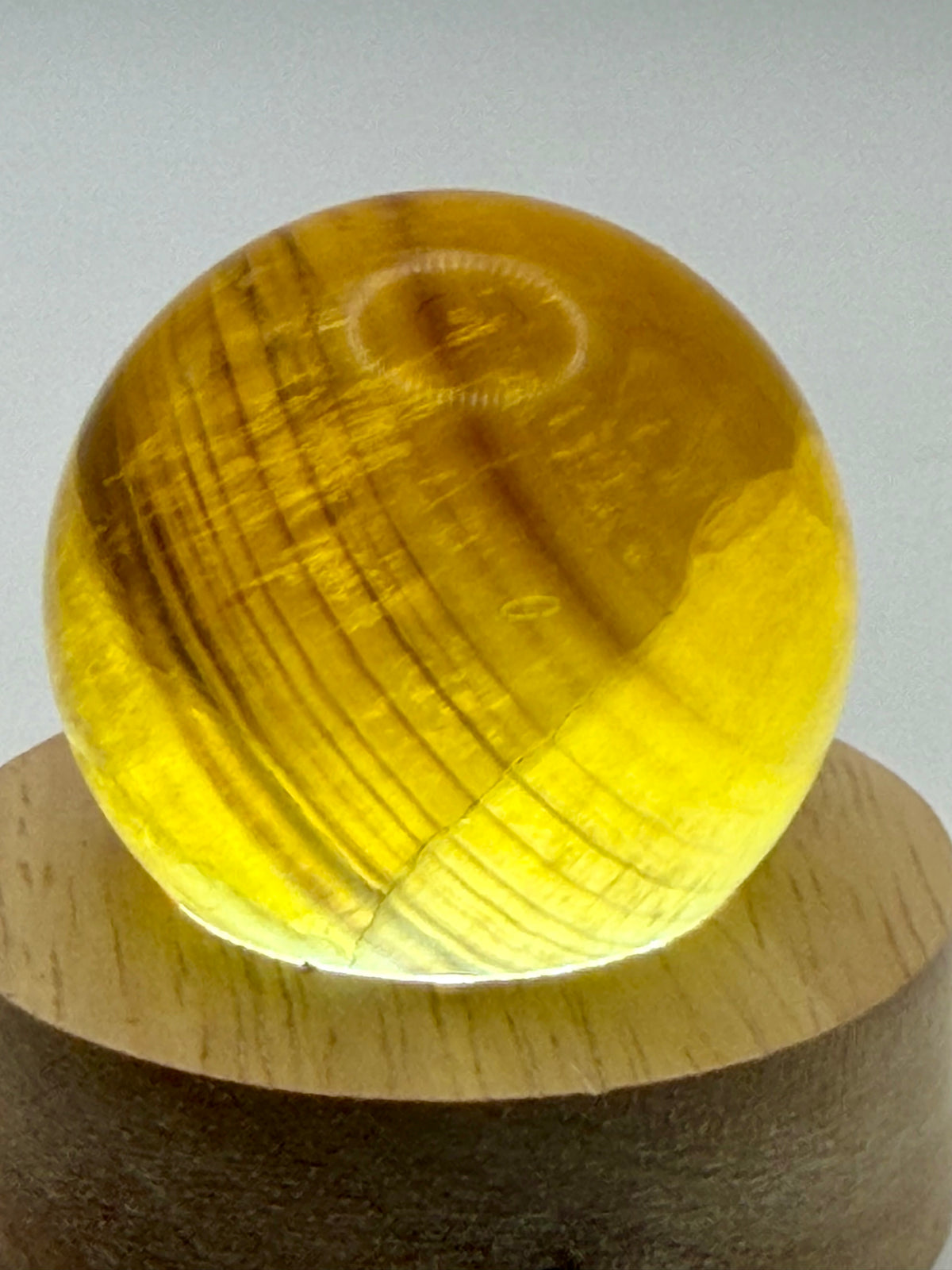 Gilded Spell | All Natural Banded Yellow Fluorite Sphere