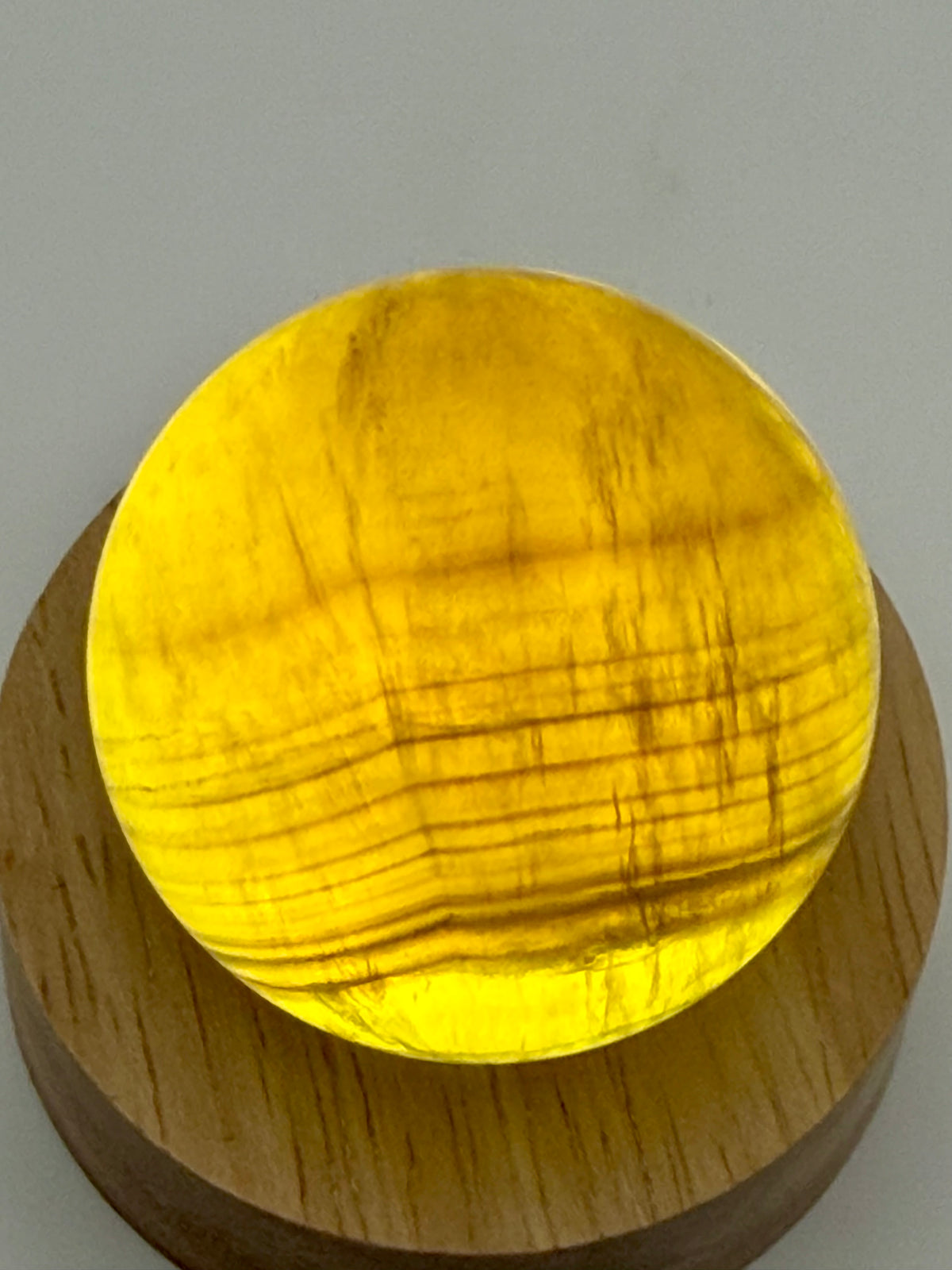 Gilded Spell | All Natural Banded Yellow Fluorite Sphere