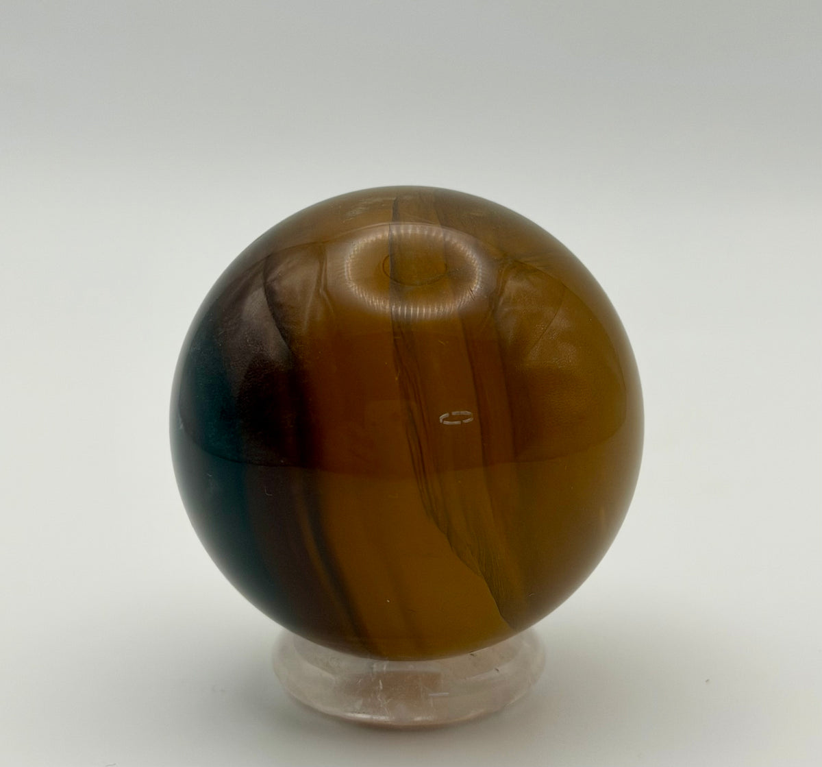 Honey & Midnight | All Natural Banded Fluorite Sphere