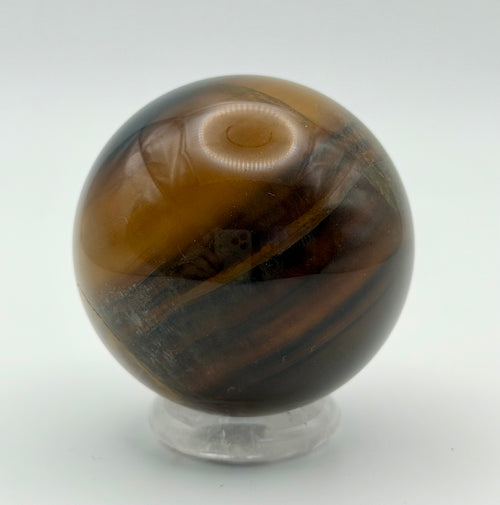 Amber Shadow | All Natural Banded Fluorite Sphere