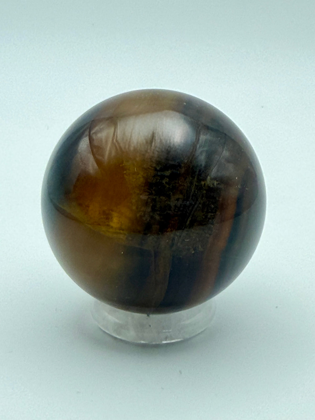 Amber Shadow | All Natural Banded Fluorite Sphere