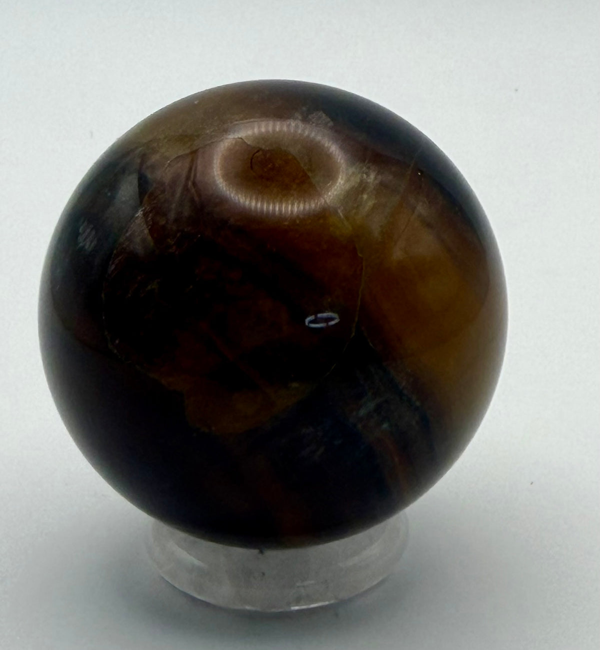 Amber Shadow | All Natural Banded Fluorite Sphere