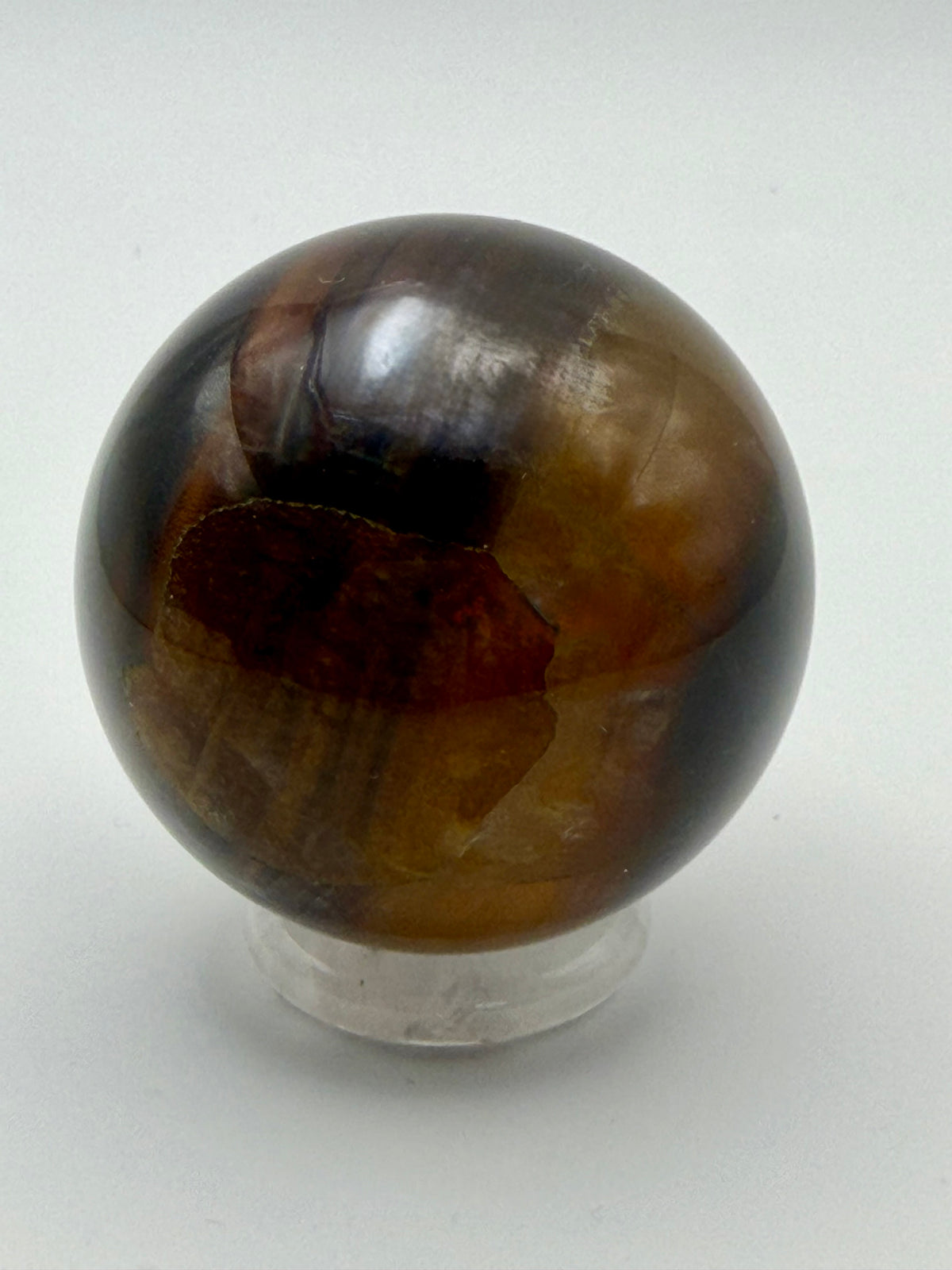 Amber Shadow | All Natural Banded Fluorite Sphere