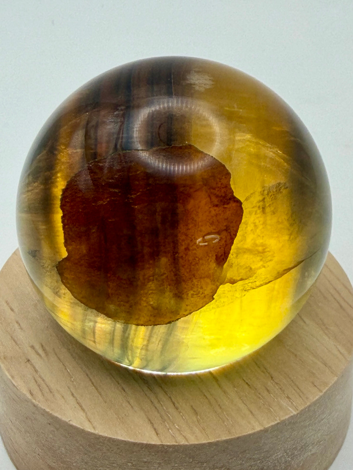 Amber Shadow | All Natural Banded Fluorite Sphere