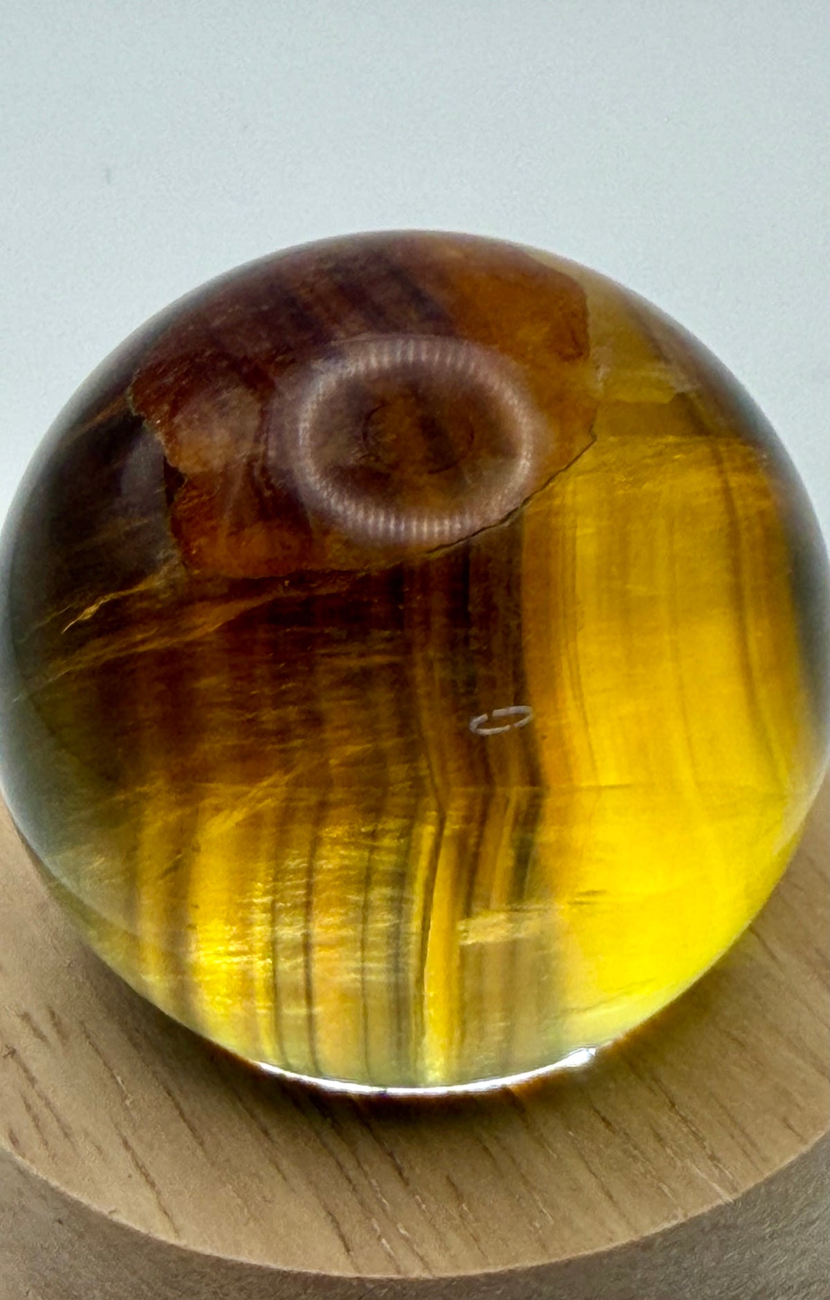 Amber Shadow | All Natural Banded Fluorite Sphere