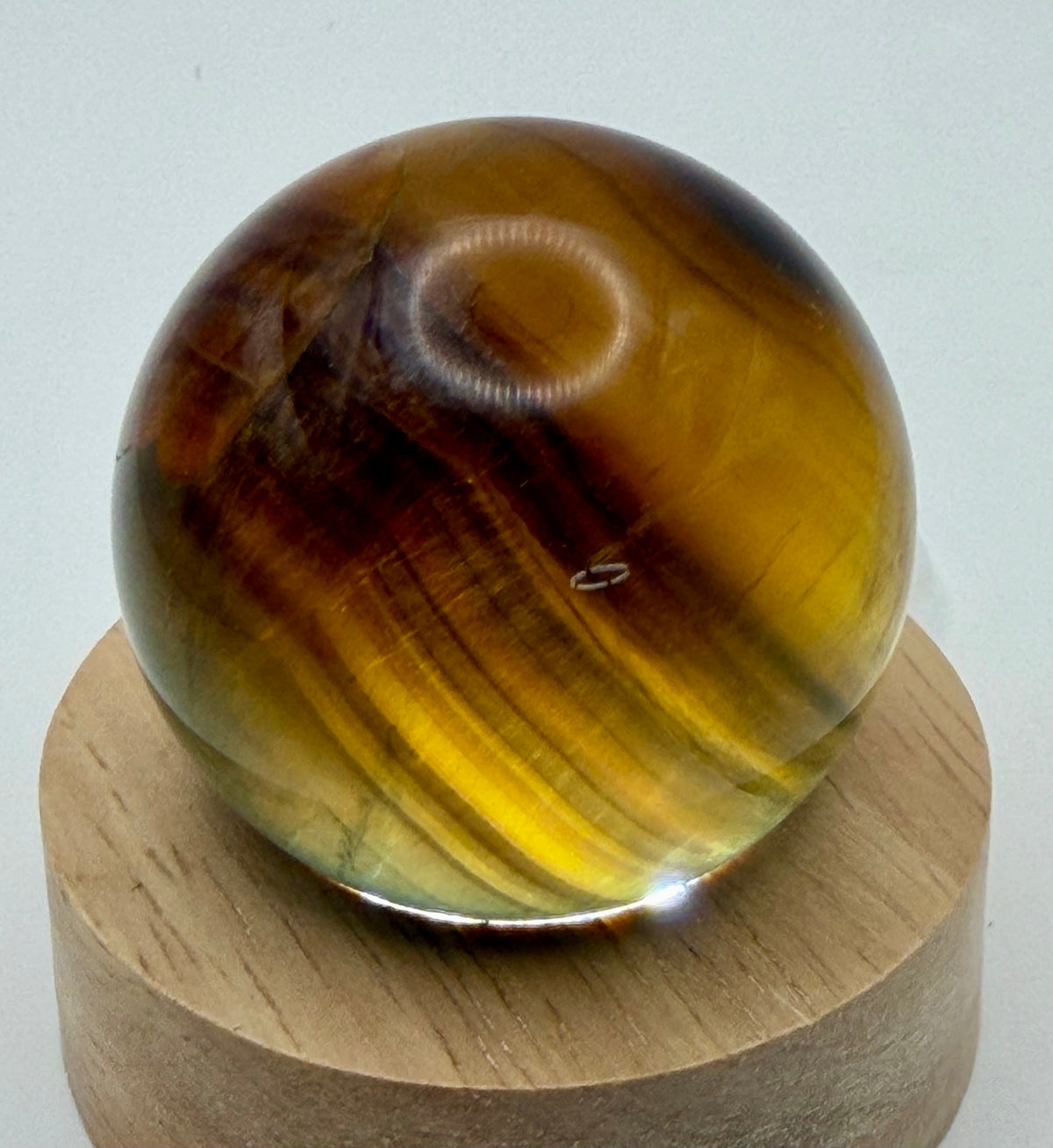 Amber Shadow | All Natural Banded Fluorite Sphere