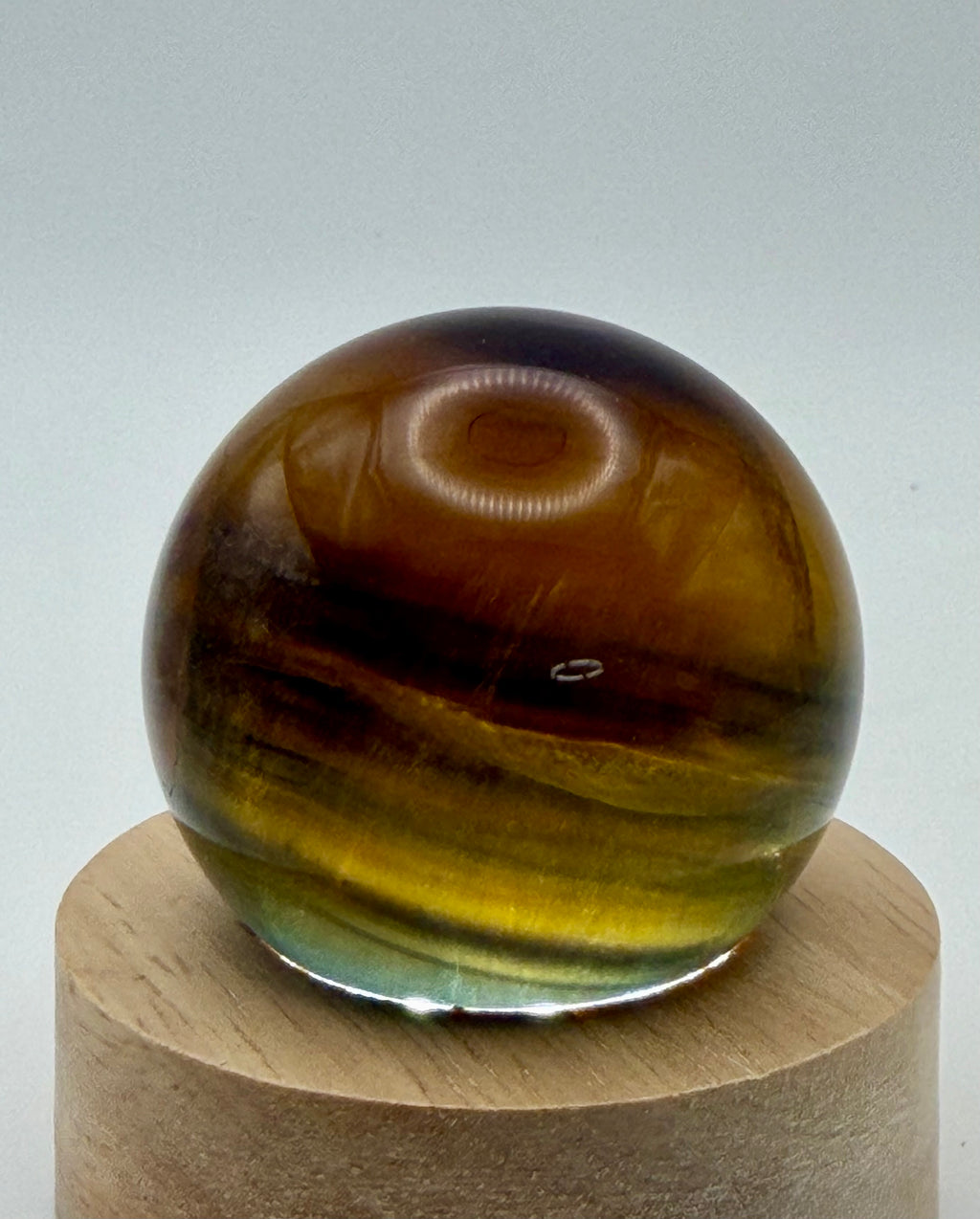 Amber Shadow | All Natural Banded Fluorite Sphere