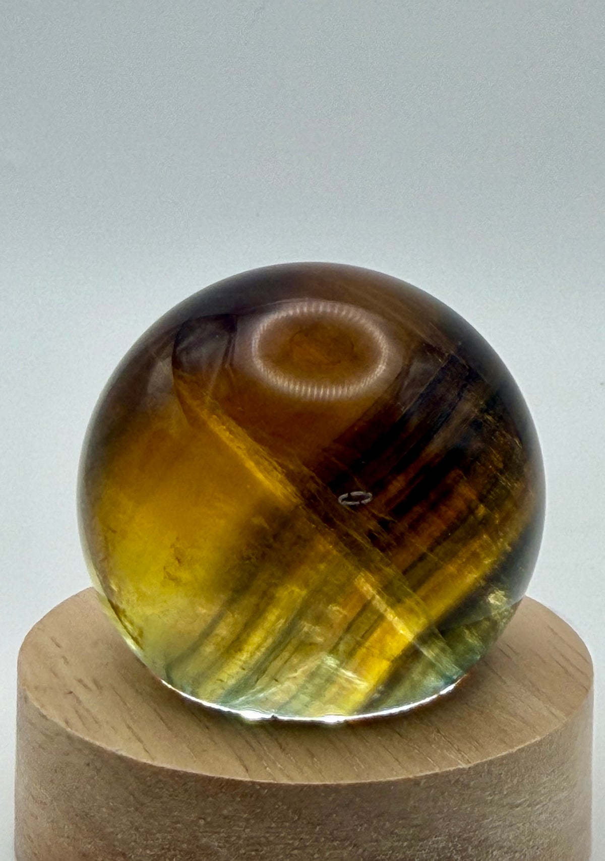 Amber Shadow | All Natural Banded Fluorite Sphere