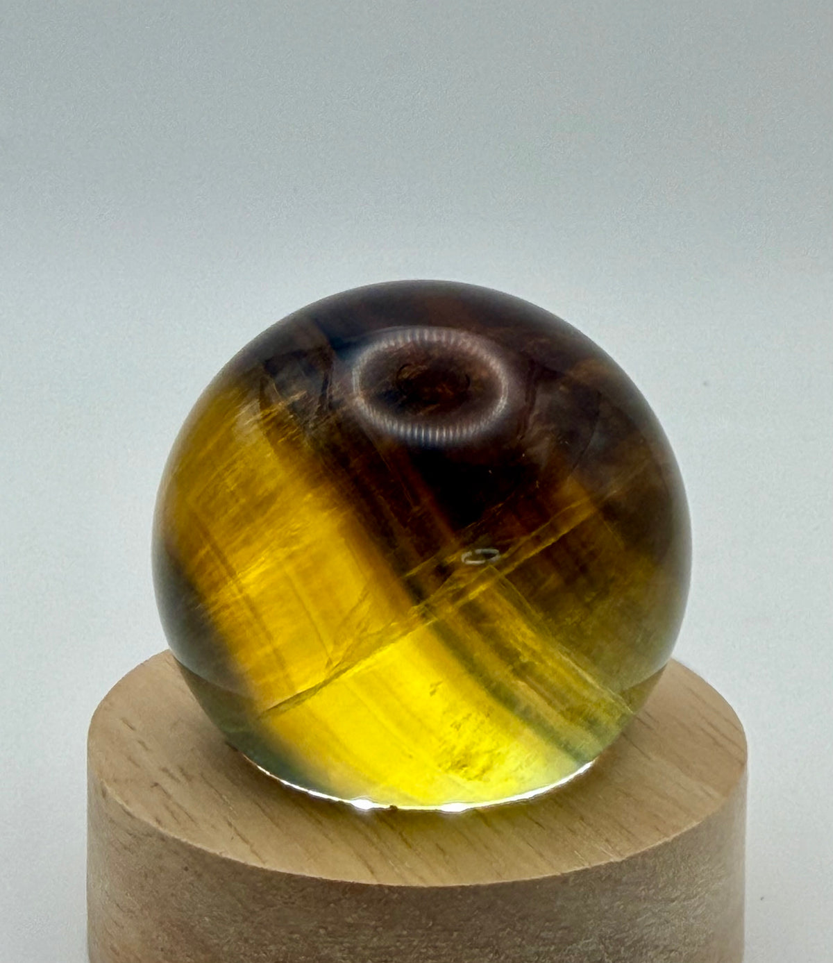 Amber Shadow | All Natural Banded Fluorite Sphere