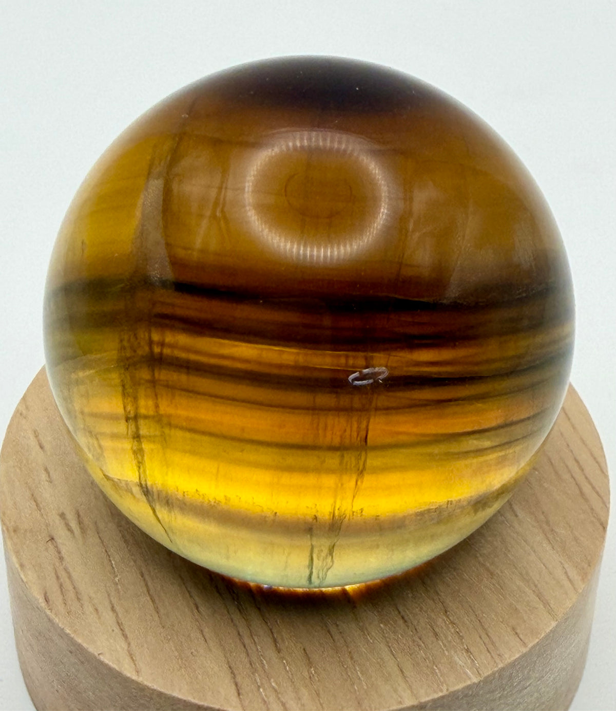 Amber Shadow | All Natural Banded Fluorite Sphere