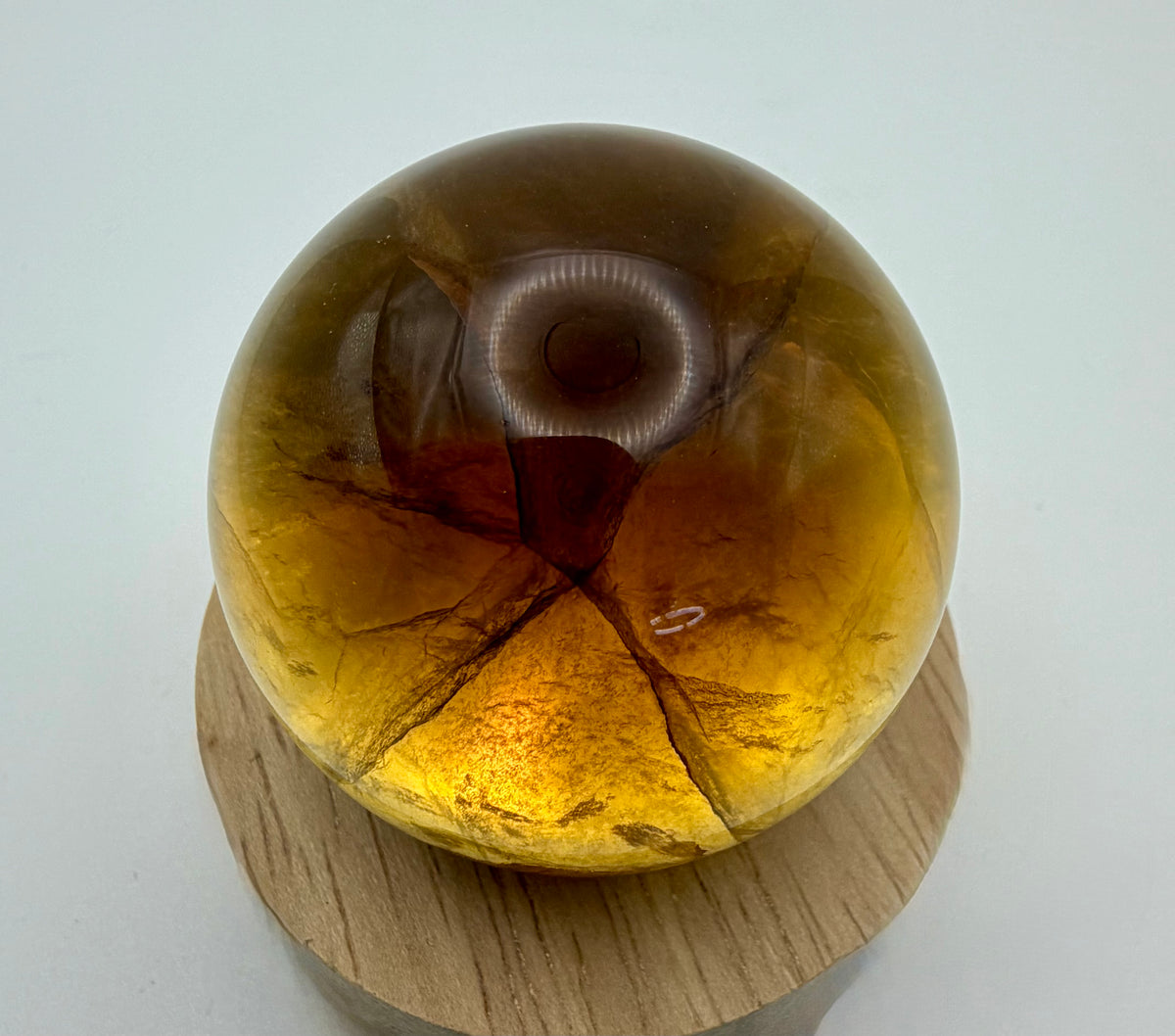 Amber Shadow | All Natural Banded Fluorite Sphere