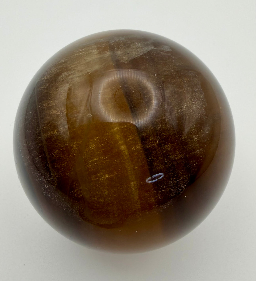 Golden Hour | All Natural Banded Yellow Fluorite Sphere