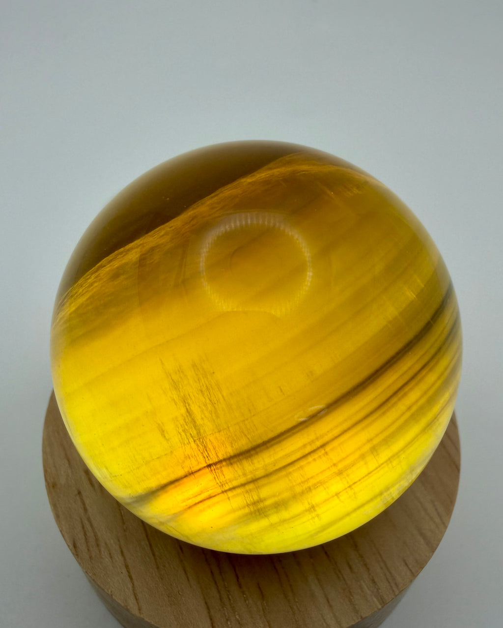 Golden Hour | All Natural Banded Yellow Fluorite Sphere
