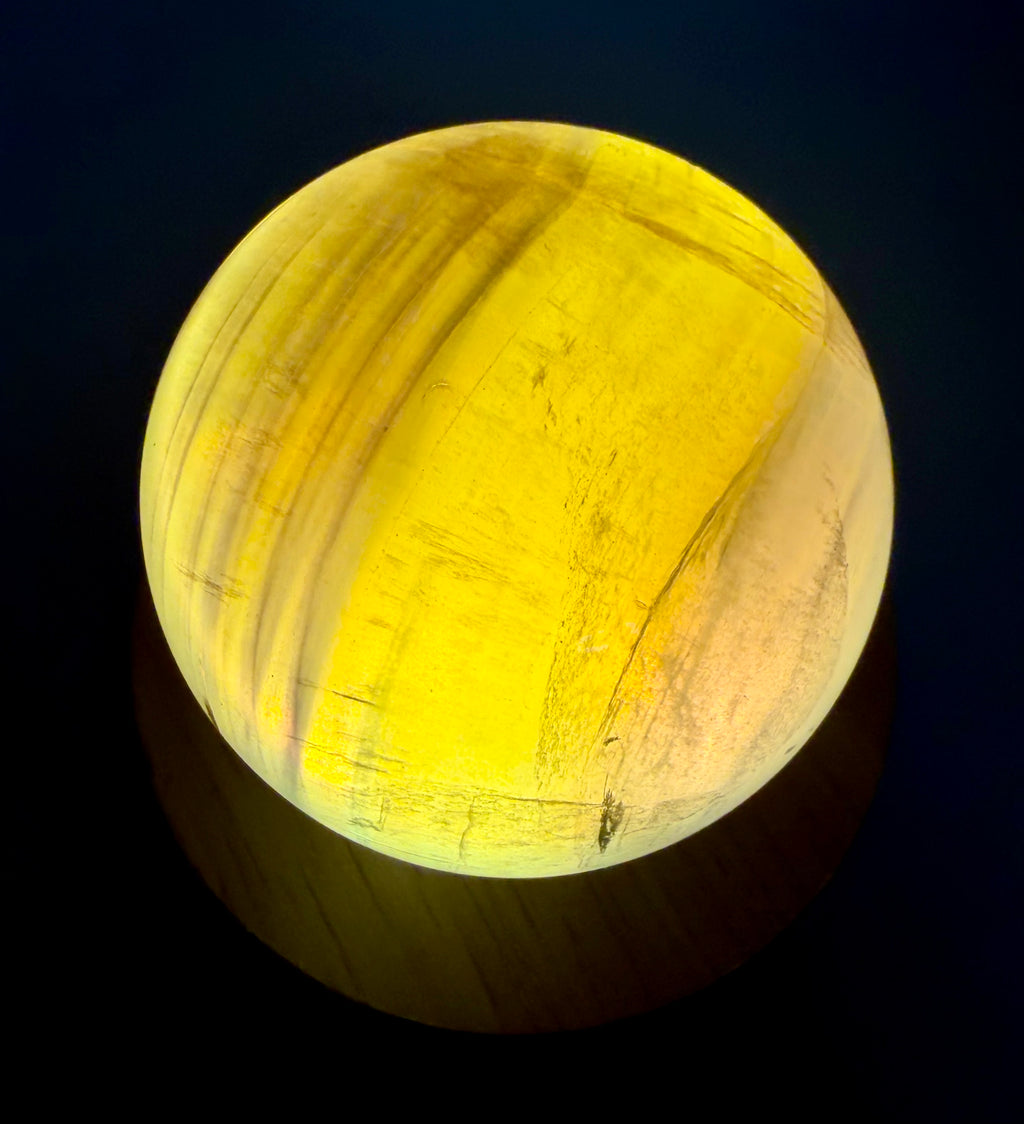 Golden Hour | All Natural Banded Yellow Fluorite Sphere