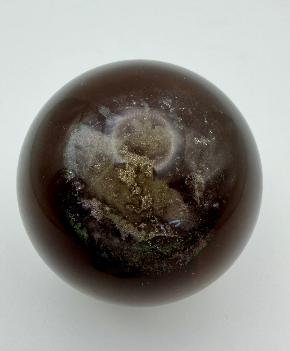 Rare Earth-Toned Fluorite Sphere | Golden Amber, Smoky Brown & Natural Inclusions
