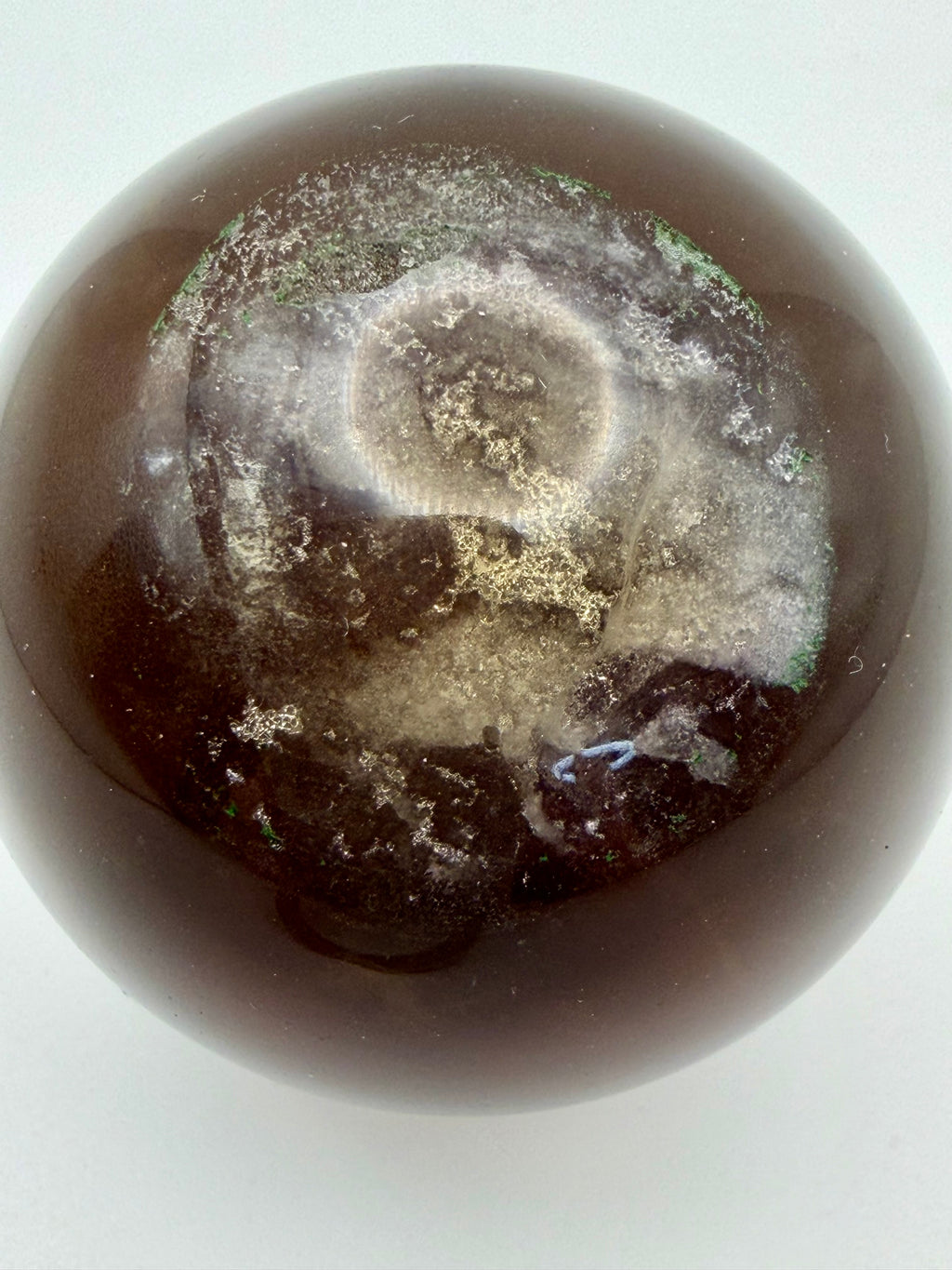 Rare Earth-Toned Fluorite Sphere | Golden Amber, Smoky Brown & Natural Inclusions