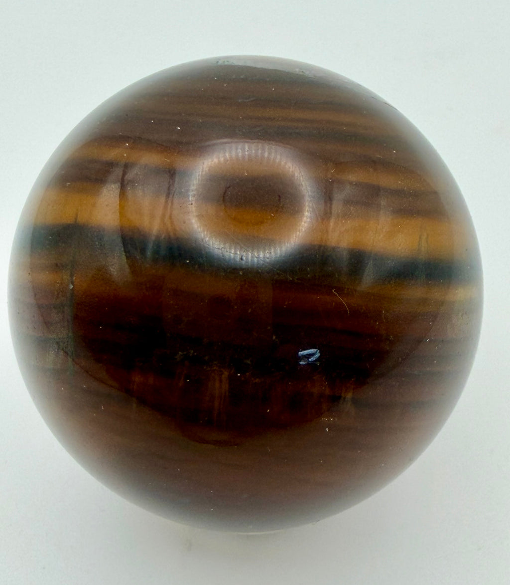 Rare Earth-Toned Fluorite Sphere | Golden Amber, Smoky Brown & Natural Inclusions