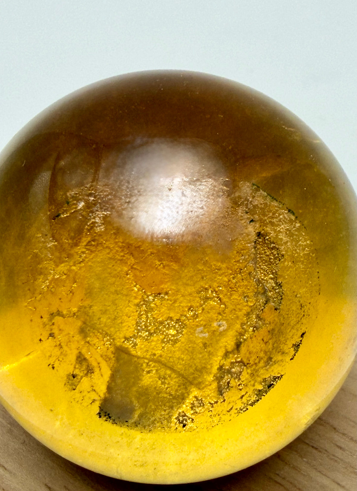 Rare Earth-Toned Fluorite Sphere | Golden Amber, Smoky Brown & Natural Inclusions