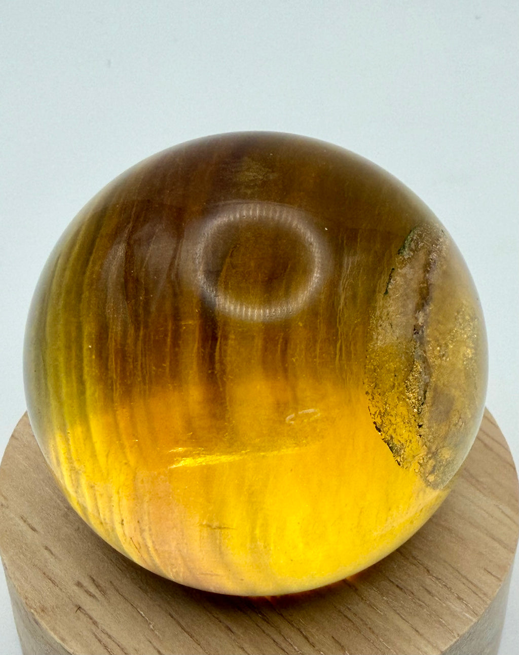 Rare Earth-Toned Fluorite Sphere | Golden Amber, Smoky Brown & Natural Inclusions