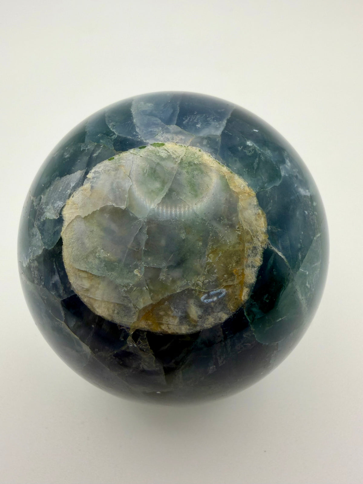 Stormlight | All Natural Blue-Green Fluorite Sphere with Rainbow Flashes