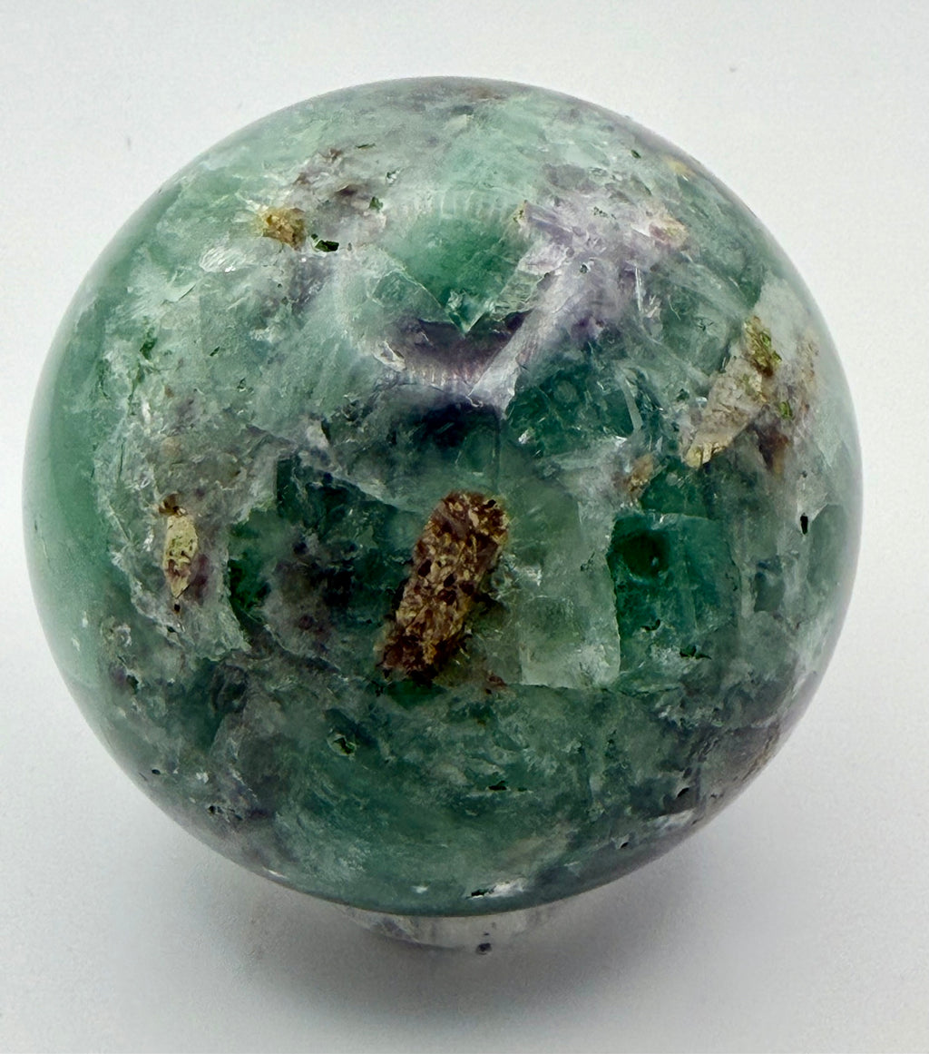 Enchanted Grove | All Natural Green &amp; Purple Fluorite Sphere