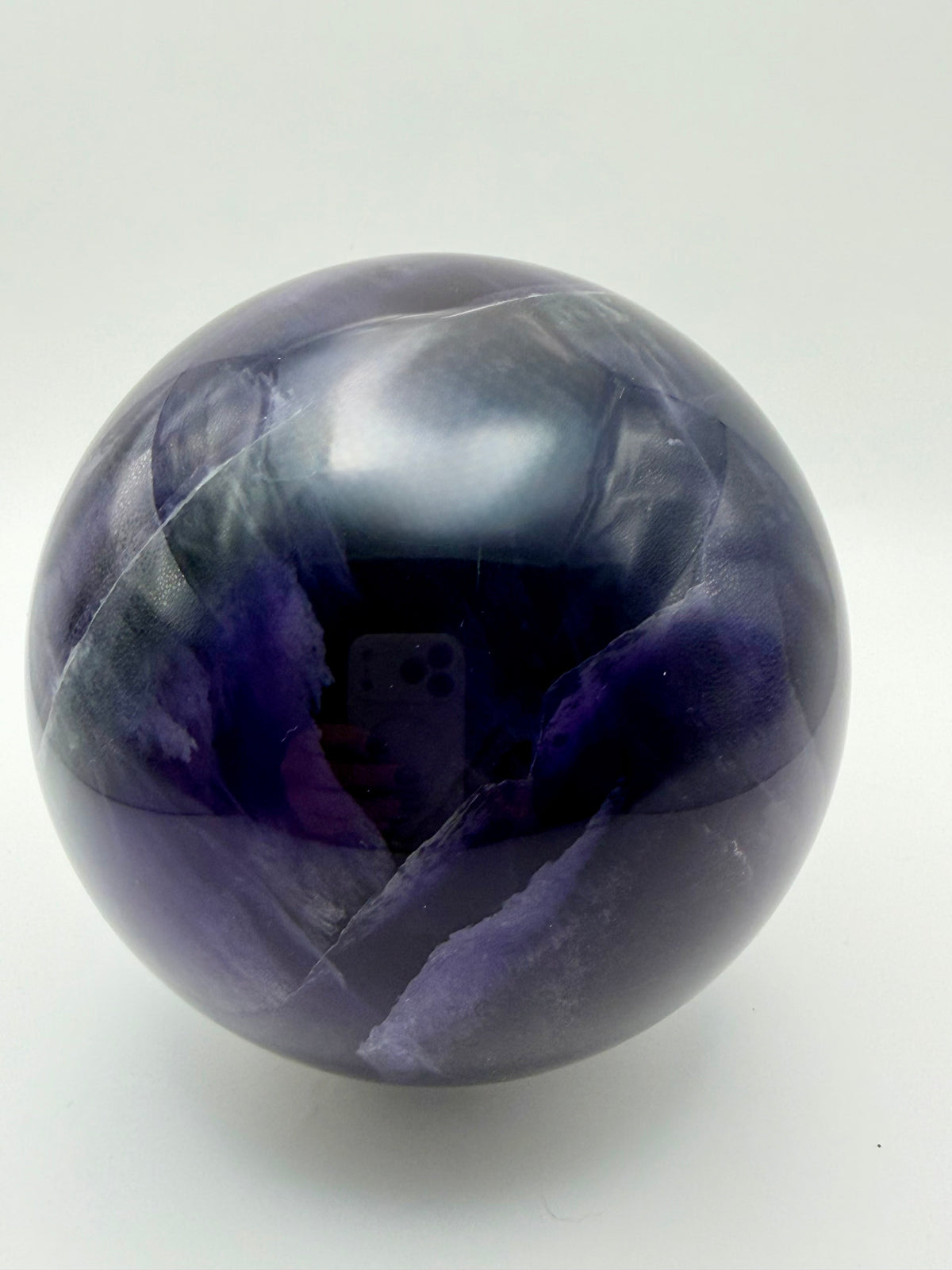 Midnight Veil | All Natural Purple Fluorite Statement Sphere
