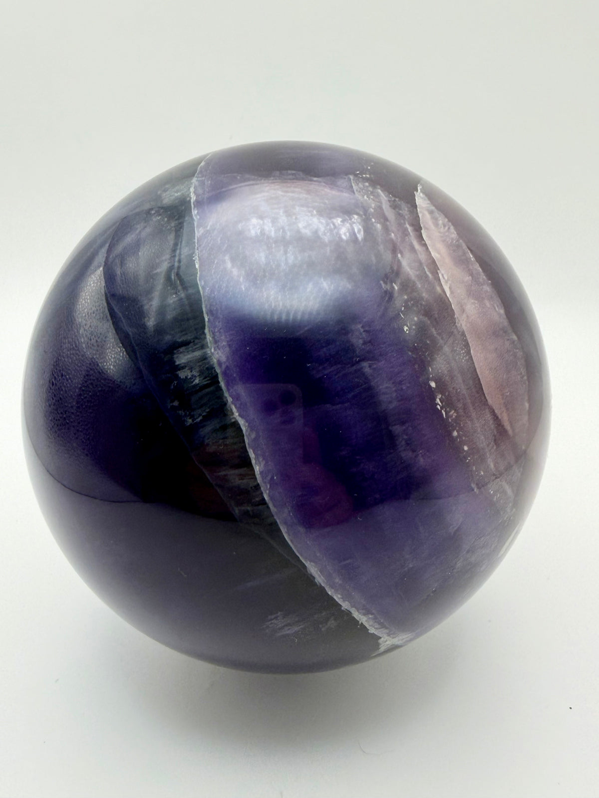 Midnight Veil | All Natural Purple Fluorite Statement Sphere