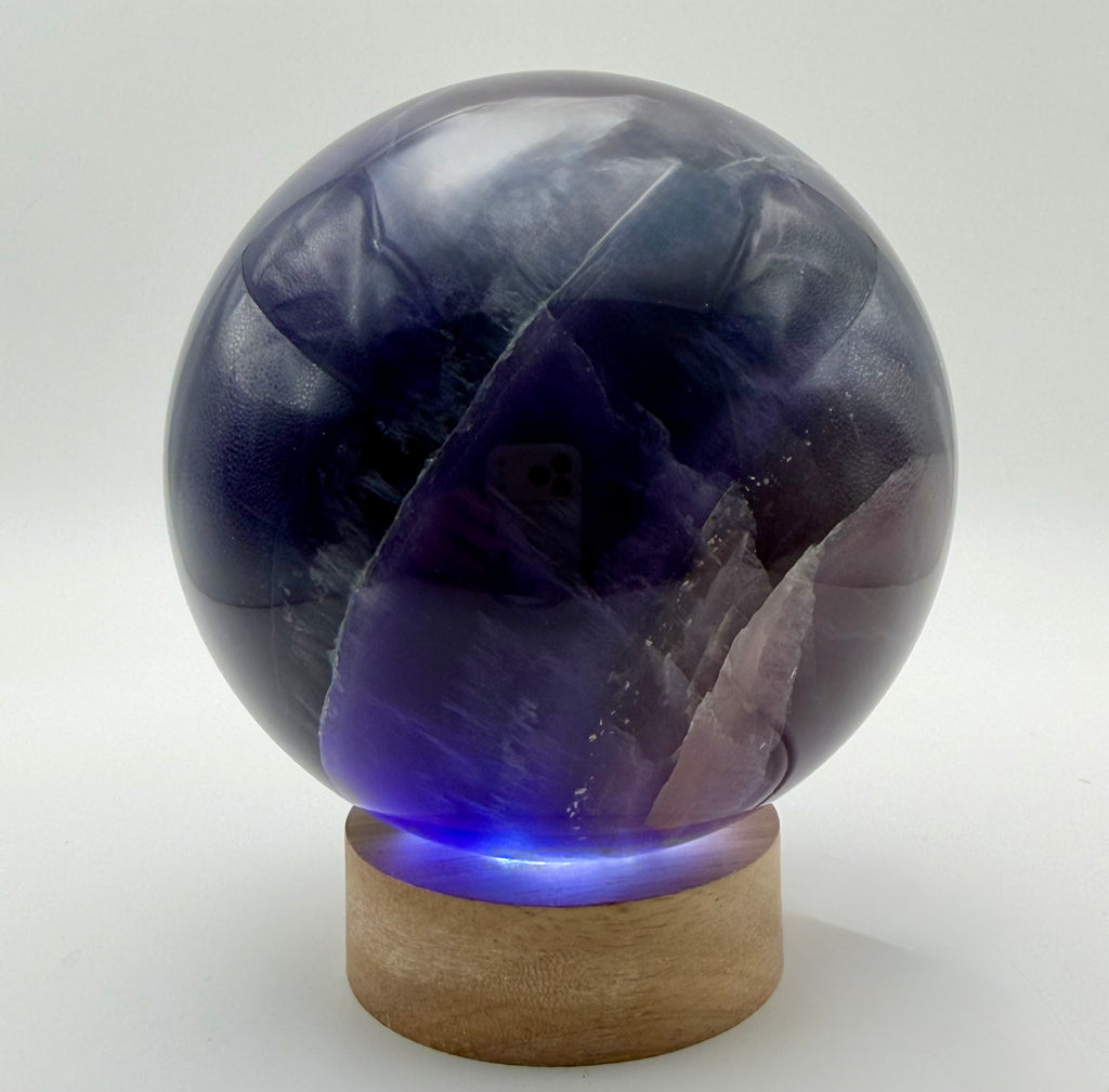 Midnight Veil | All Natural Purple Fluorite Statement Sphere