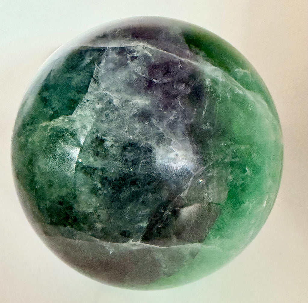 Emerald Reverie | All Natural Green & Purple Fluorite Sphere