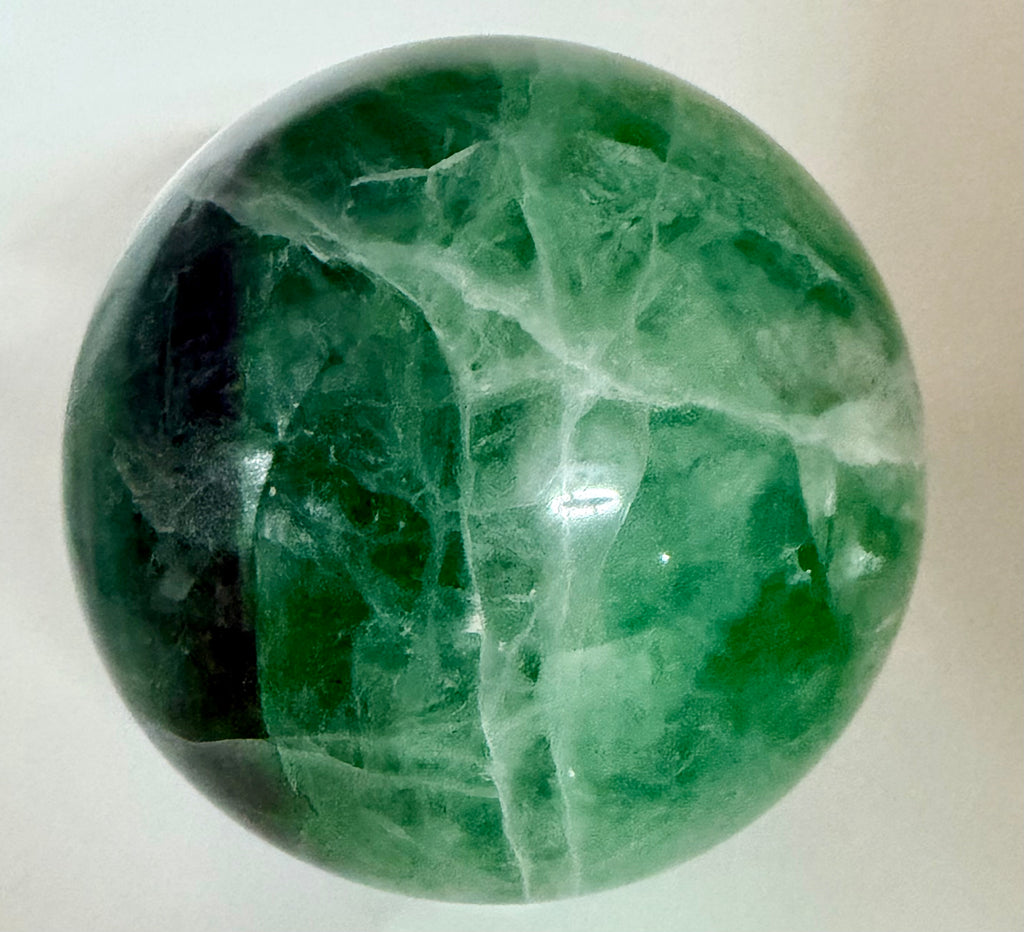 Emerald Reverie | All Natural Green & Purple Fluorite Sphere