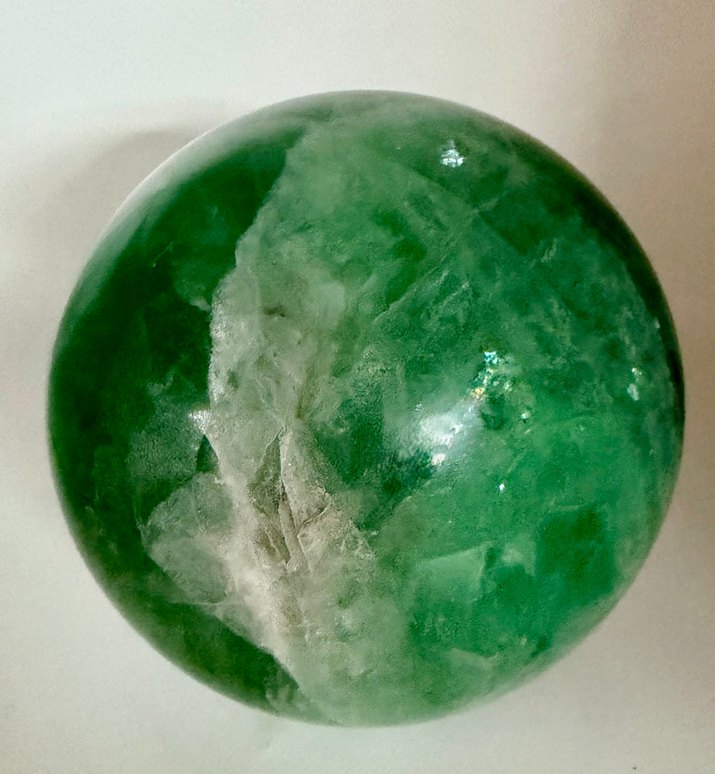 Emerald Reverie | All Natural Green & Purple Fluorite Sphere