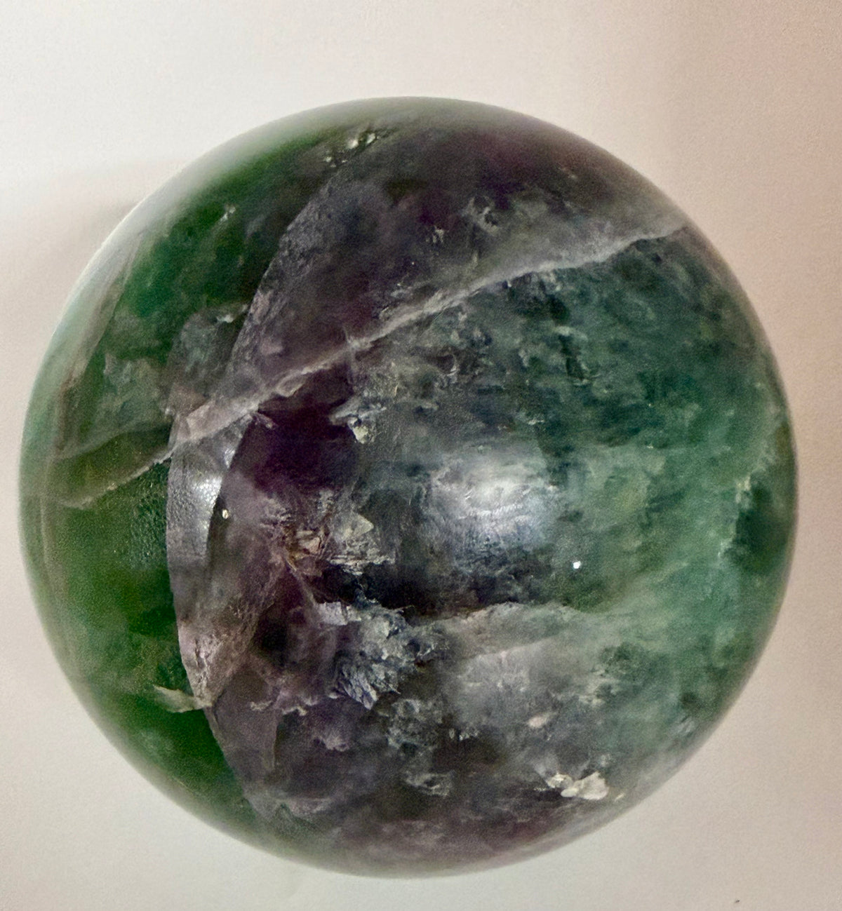 Emerald Reverie | All Natural Green & Purple Fluorite Sphere