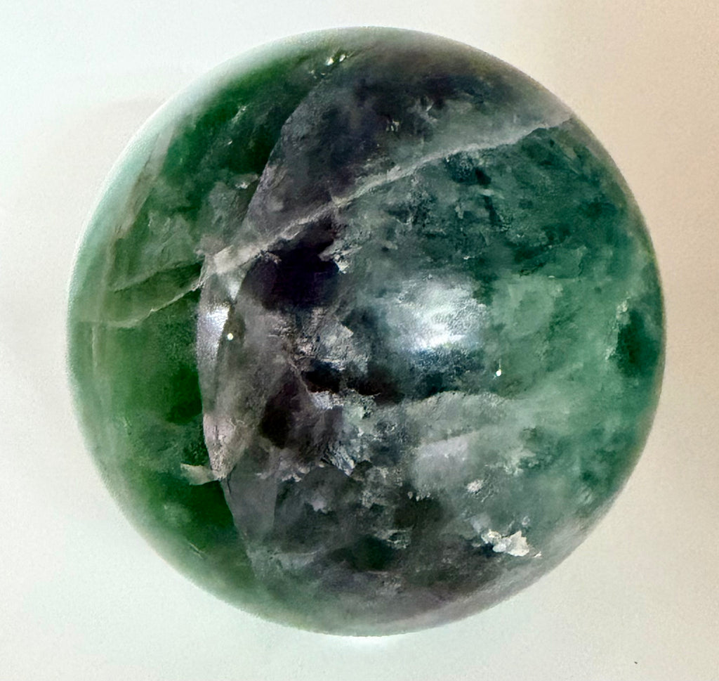Emerald Reverie | All Natural Green & Purple Fluorite Sphere